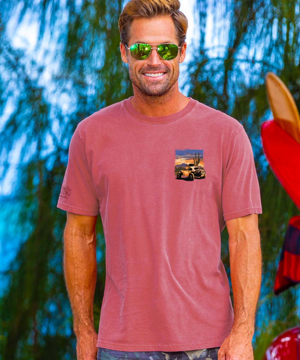Volkswagen Desert Vibes - Paradise Red Dyed Short Sleeve Crewneck T-Shirt 3 Volkswagen Desert Vibes - Paradise Red Dyed Short Sleeve Crewneck T-Shirt