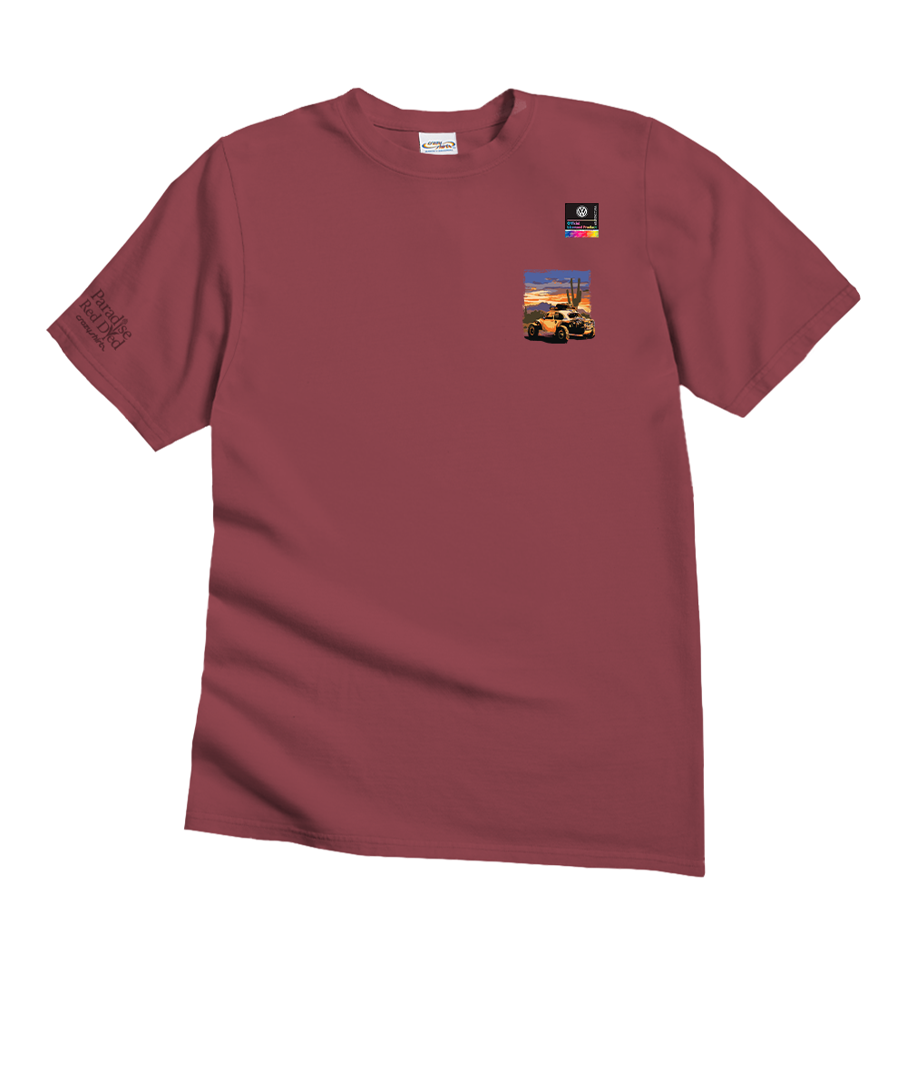 Volkswagen Desert Vibes - Paradise Red Dyed Short Sleeve Crewneck T-Shirt 4 Volkswagen Desert Vibes - Paradise Red Dyed Short Sleeve Crewneck T-Shirt