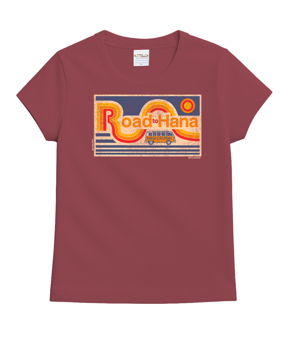 Volkswagen Hana Cruisin - Paradise Red Dyed Short Sleeve Crewneck T-Shirt 1 Volkswagen Hana Cruisin - Paradise Red Dyed Short Sleeve Crewneck T-Shirt