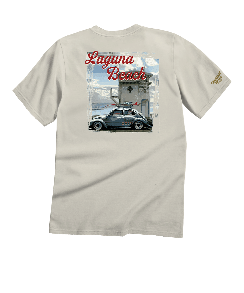 Volkswagen Laguna Beach Bug - Coconut Dyed Short Sleeve Crewneck T-Shirt 1 Volkswagen Laguna Beach Bug - Coconut Dyed Short Sleeve Crewneck T-Shirt