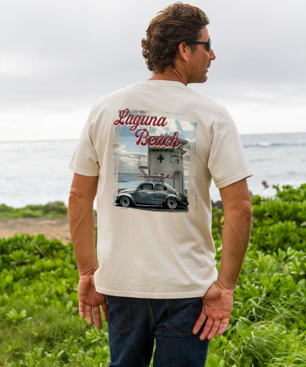 Volkswagen Laguna Beach Bug - Coconut Dyed Short Sleeve Crewneck T-Shirt 2 Volkswagen Laguna Beach Bug - Coconut Dyed Short Sleeve Crewneck T-Shirt