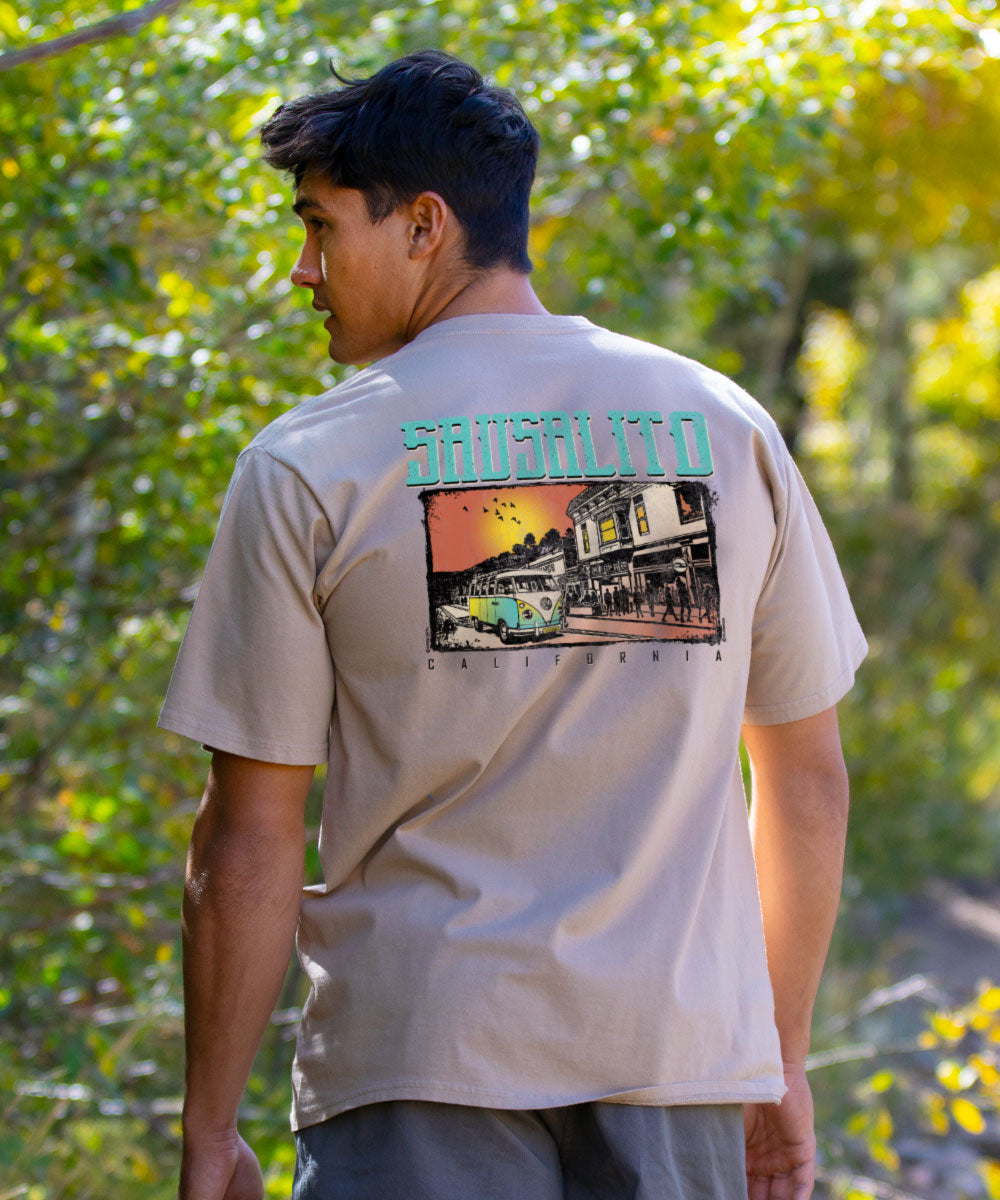 Volkswagen Sausalito Van - Kona Coffee Dyed Short Sleeve Crewneck T-Shirt 2 Volkswagen Sausalito Van - Kona Coffee Dyed Short Sleeve Crewneck T-Shirt