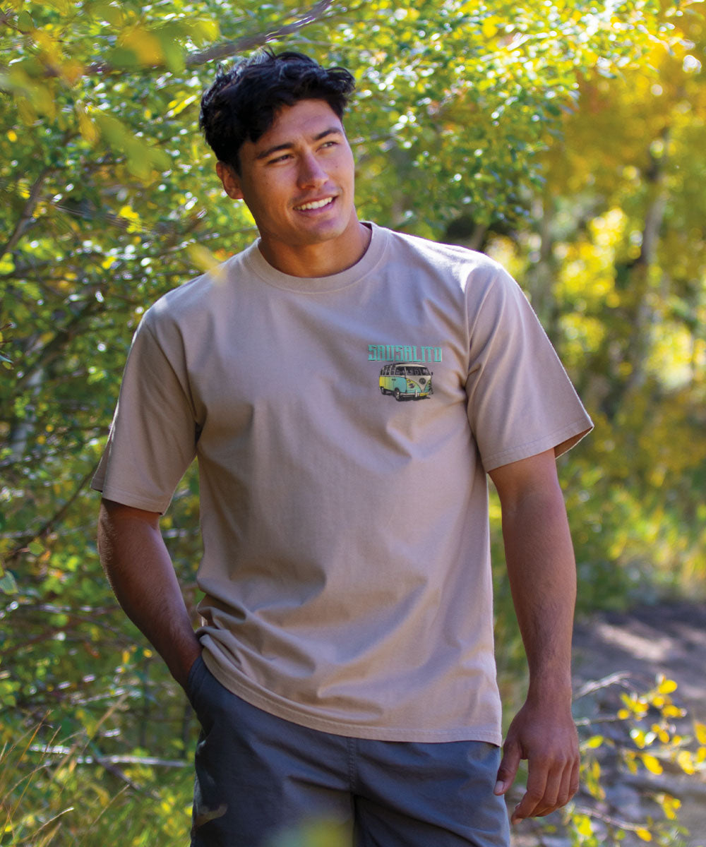 Volkswagen Sausalito Van - Kona Coffee Dyed Short Sleeve Crewneck T-Shirt 3 Volkswagen Sausalito Van - Kona Coffee Dyed Short Sleeve Crewneck T-Shirt