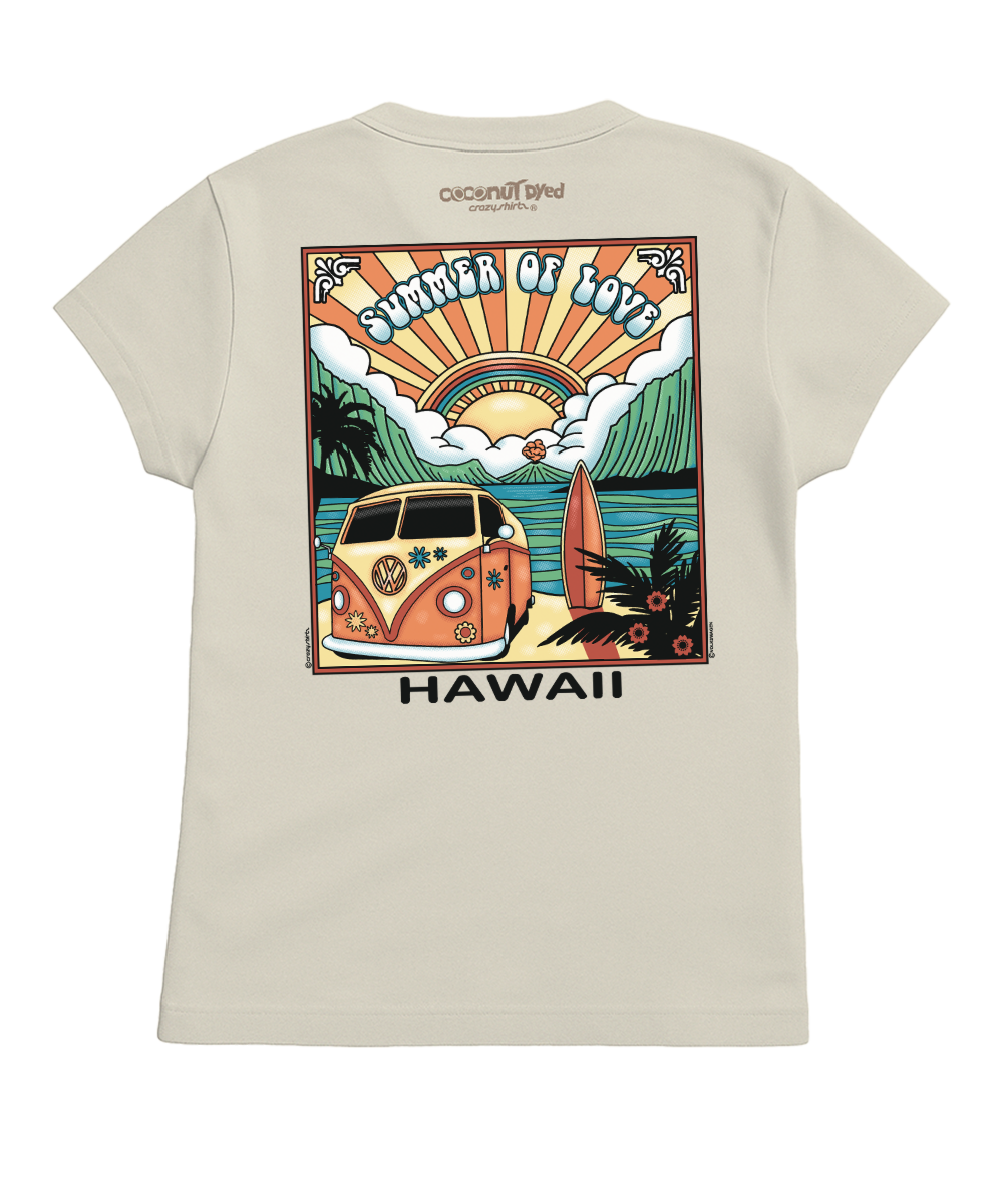 Volkswagen Summer Of Love Scenic - Coconut Dyed Short Sleeve Crewneck T-Shirt 1 Volkswagen Summer Of Love Scenic - Coconut Dyed Short Sleeve Crewneck T-Shirt