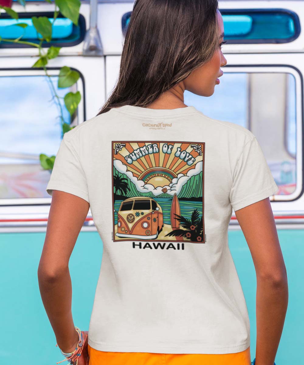 Volkswagen Summer Of Love Scenic - Coconut Dyed Short Sleeve Crewneck T-Shirt 2 Volkswagen Summer Of Love Scenic - Coconut Dyed Short Sleeve Crewneck T-Shirt