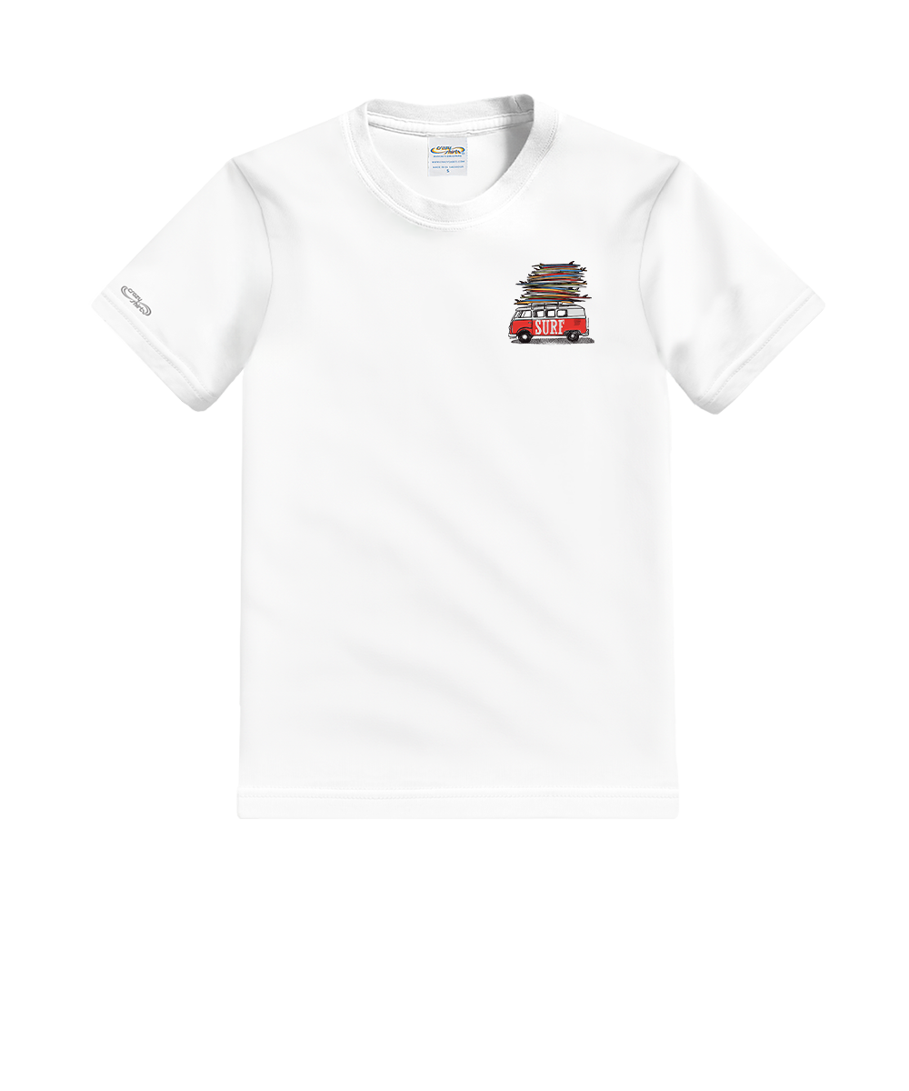 Volkswagen Surfmobile - White Short Sleeve Crewneck T-Shirt 4 Volkswagen Surfmobile - White Short Sleeve Crewneck T-Shirt