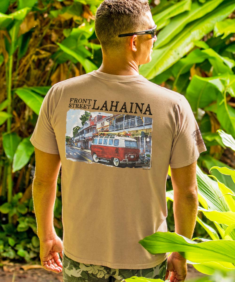 Volkswagen Van Lahaina - Kona Coffee Dyed Short Sleeve Crewneck T-Shirt 2 Volkswagen Van Lahaina - Kona Coffee Dyed Short Sleeve Crewneck T-Shirt