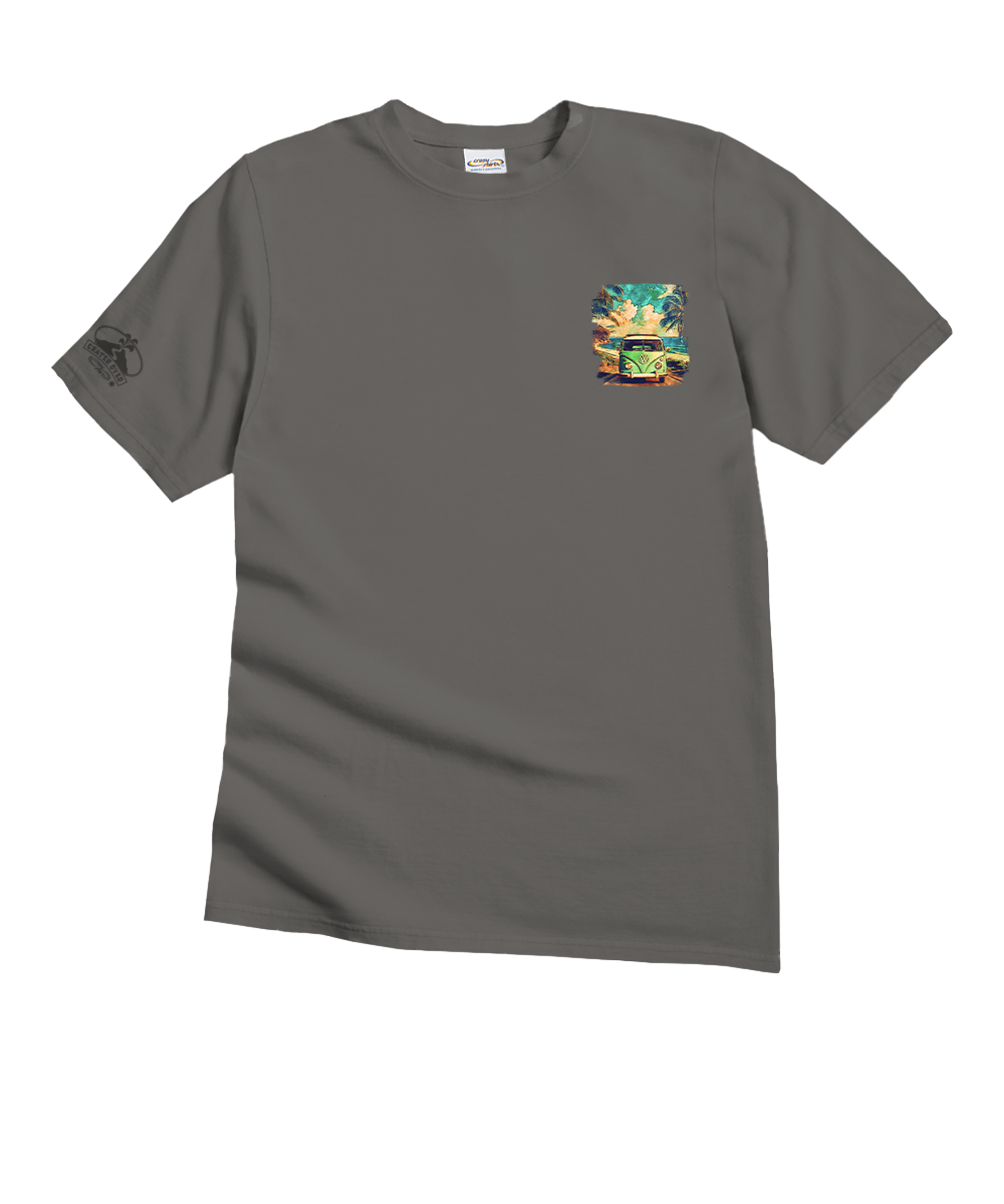 Volkswagen Van Watercolor - Crater Dyed® Short Sleeve Crewneck T-Shirt 4 Volkswagen Van Watercolor - Crater Dyed® Short Sleeve Crewneck T-Shirt