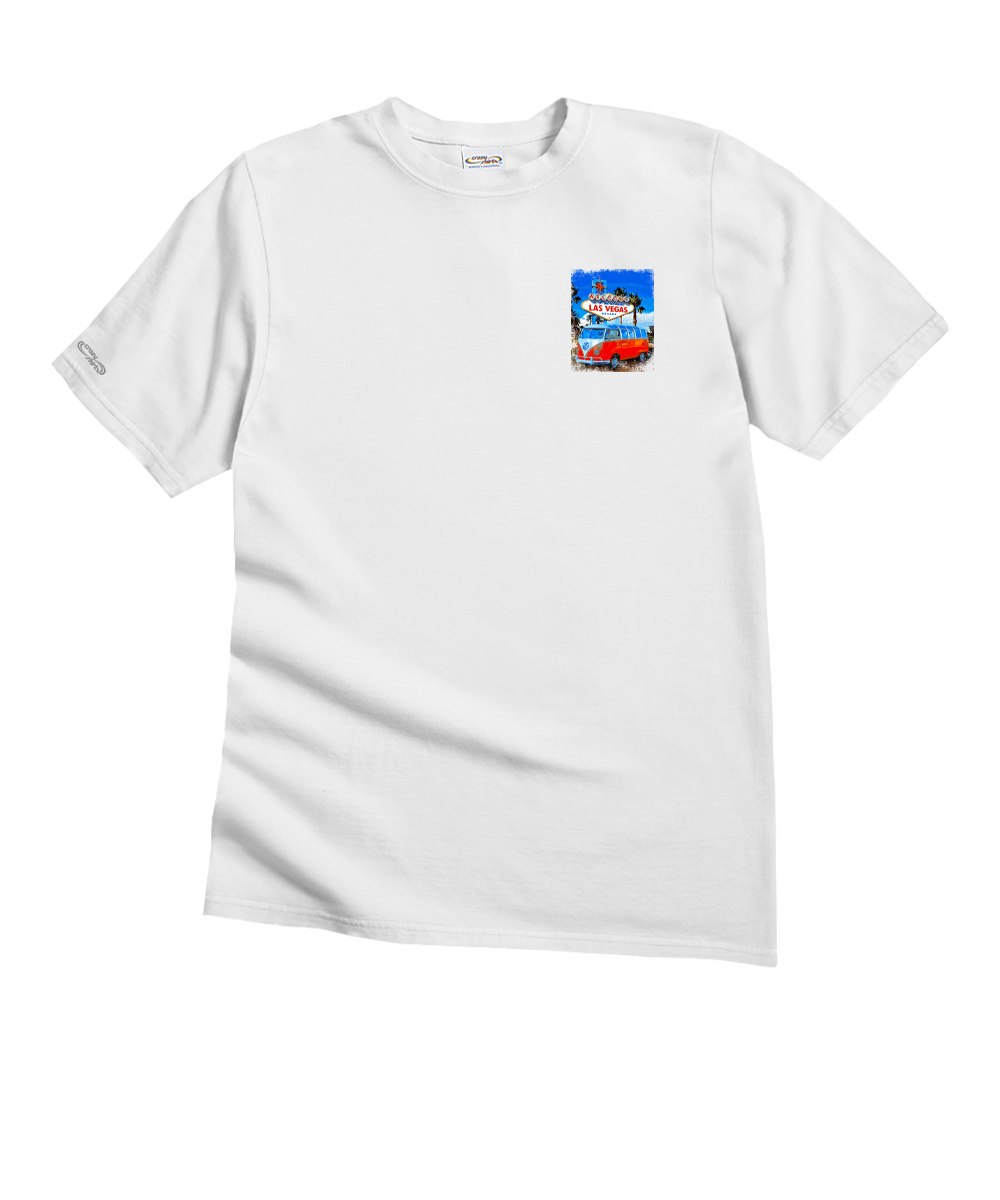 Volkswagen Vegas Sign - White Short Sleeve Crewneck T-Shirt 4 Volkswagen Vegas Sign - White Short Sleeve Crewneck T-Shirt