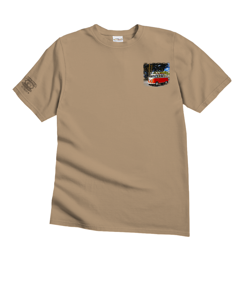 Volkswagen Waikiki Beach Van - Kona Coffee Dyed Short Sleeve Crewneck T-Shirt 4 Volkswagen Waikiki Beach Van - Kona Coffee Dyed Short Sleeve Crewneck T-Shirt