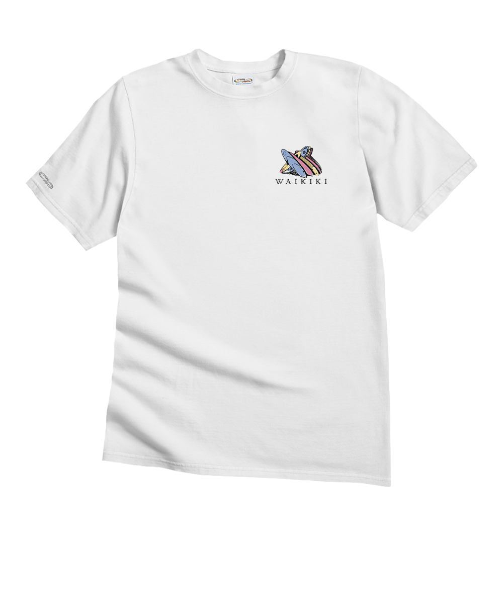 Waikiki Beach - White Short Sleeve Crewneck T-Shirt 4 Waikiki Beach - White Short Sleeve Crewneck T-Shirt