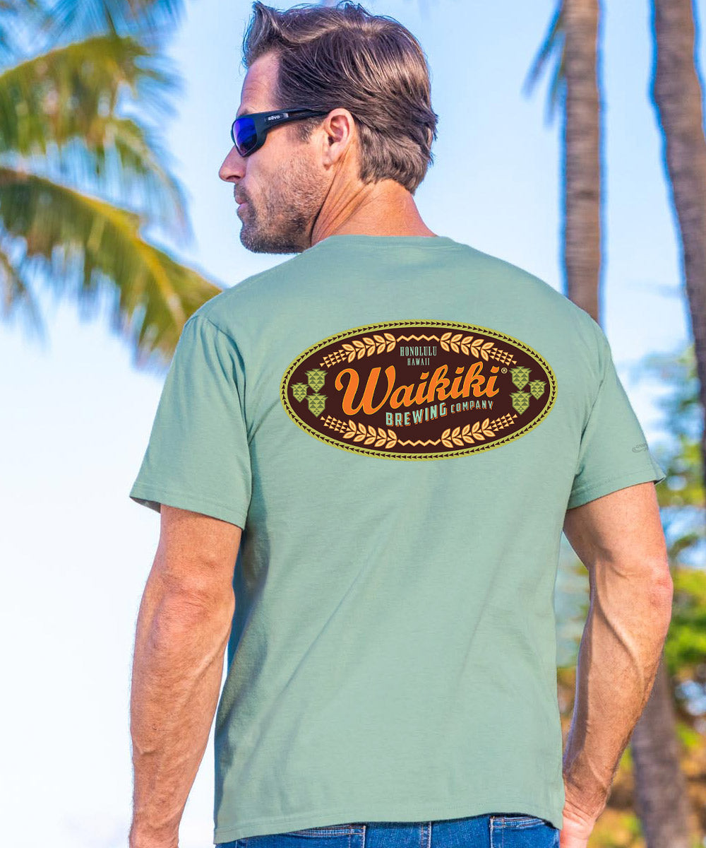 Waikiki Brewing Co - Seaglass Short Sleeve Crewneck T-Shirt 2 Waikiki Brewing Co - Seaglass Short Sleeve Crewneck T-Shirt
