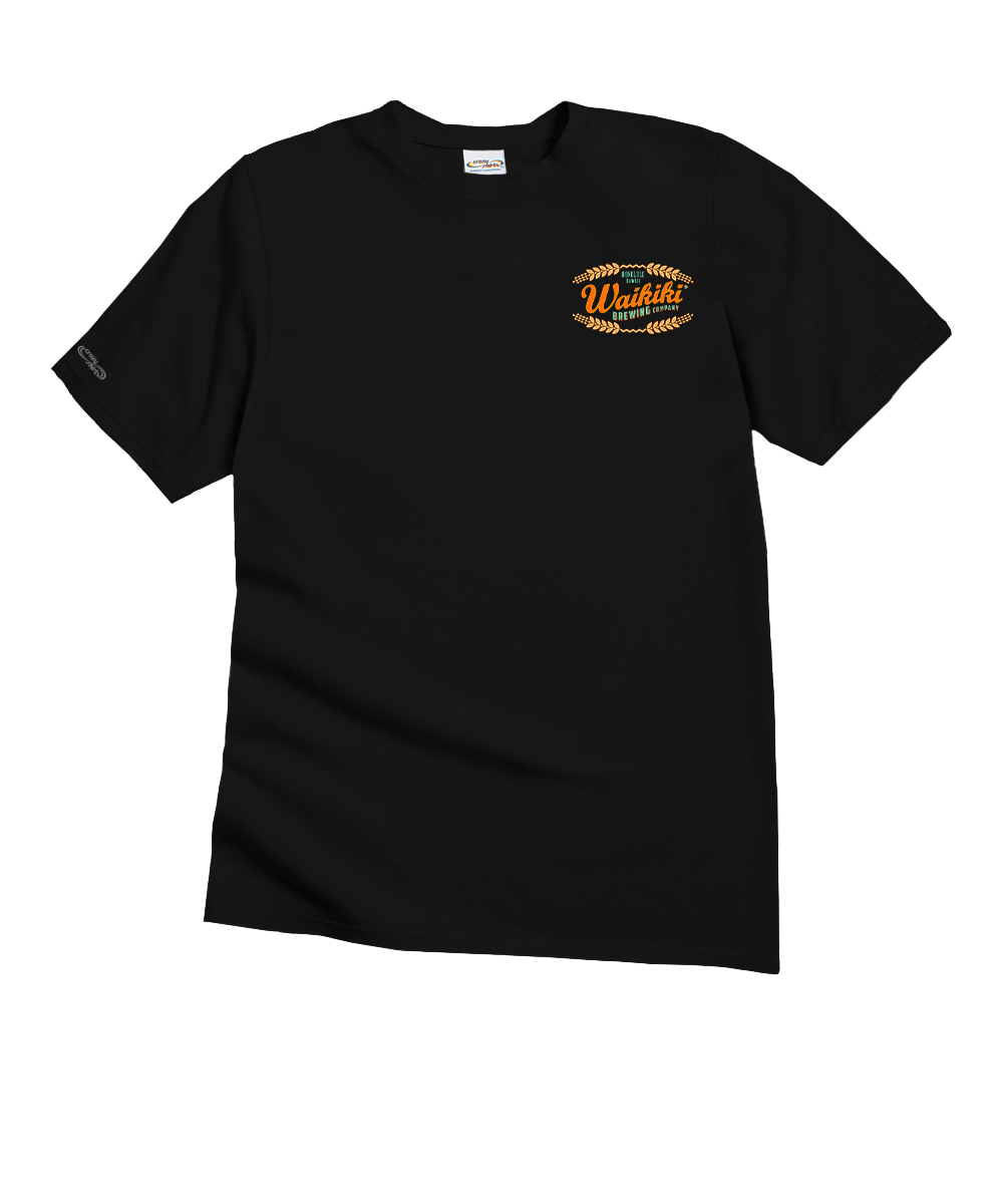 Waikiki Brewing Co Beer Row - Black Short Sleeve Crewneck T-Shirt 4 Waikiki Brewing Co Beer Row - Black Short Sleeve Crewneck T-Shirt