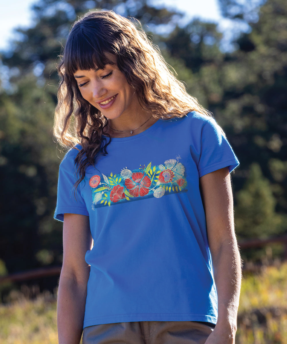Wallflower - Blue Hawaii Dyed Short Sleeve Crewneck T-Shirt 2 Wallflower - Blue Hawaii Dyed Short Sleeve Crewneck T-Shirt