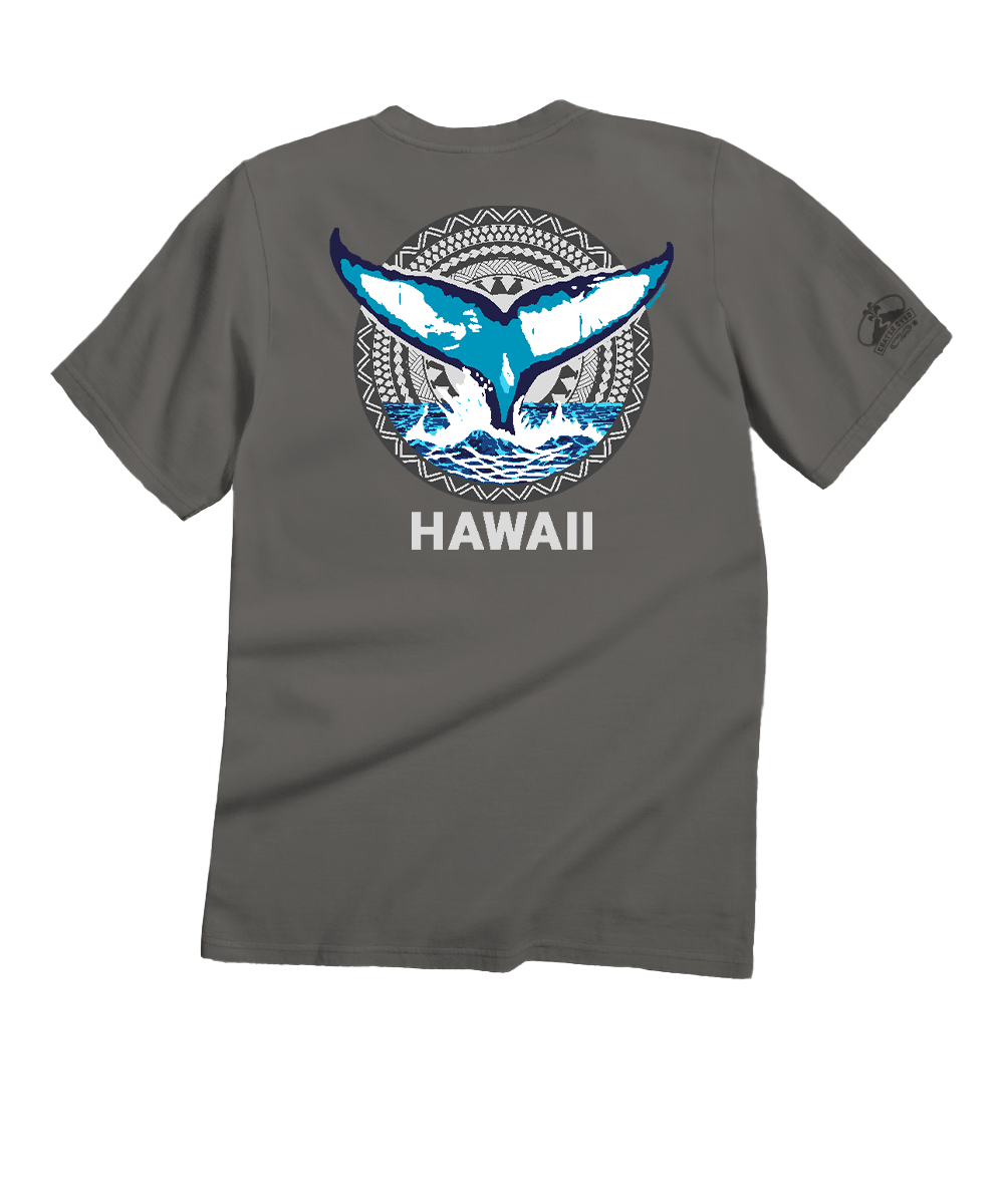 Whale Tail Circle - Crater Dyed® Short Sleeve Crewneck T-Shirt 1 Whale Tail Circle - Crater Dyed® Short Sleeve Crewneck T-Shirt