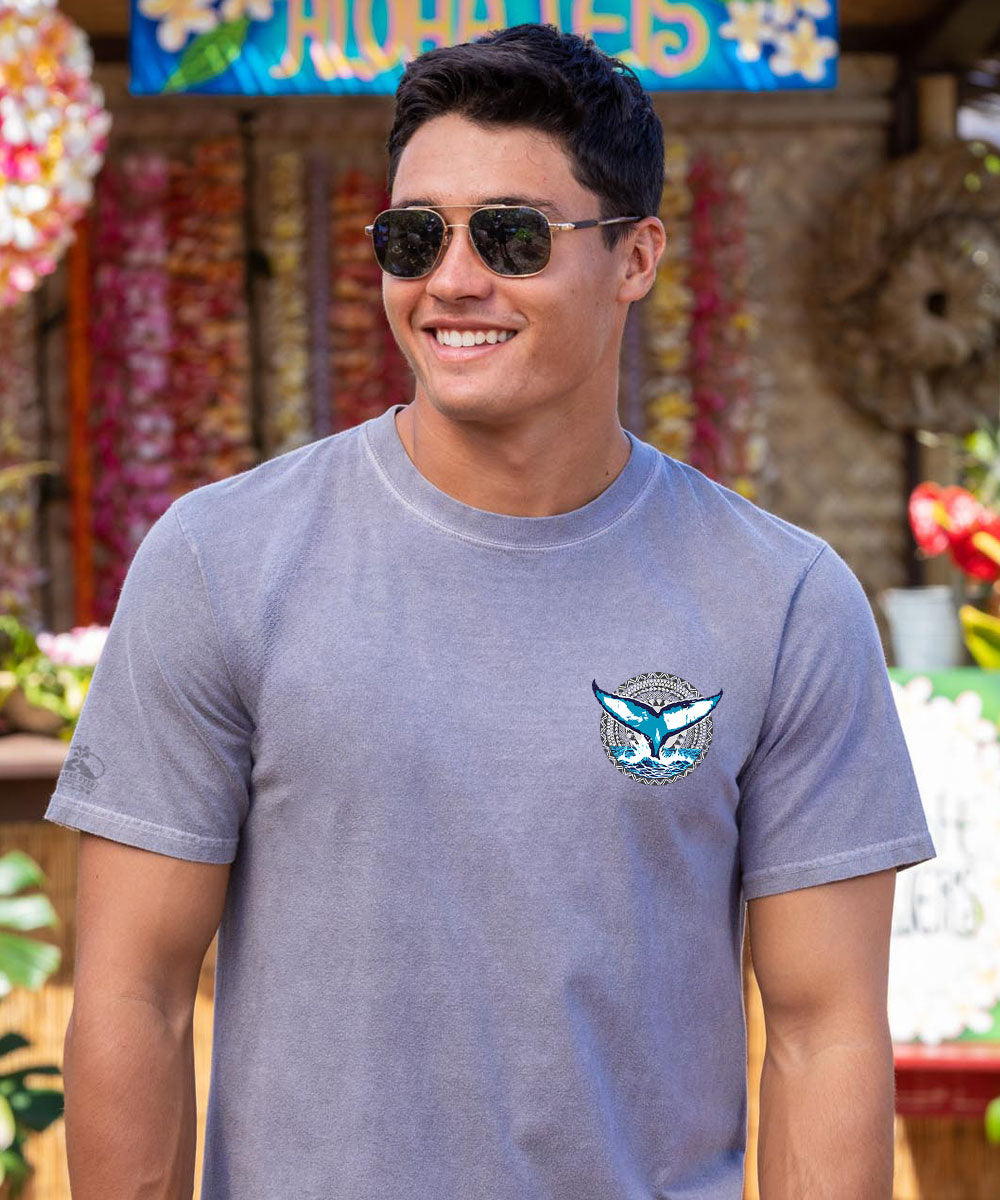 Whale Tail Circle - Crater Dyed® Short Sleeve Crewneck T-Shirt 3 Whale Tail Circle - Crater Dyed® Short Sleeve Crewneck T-Shirt