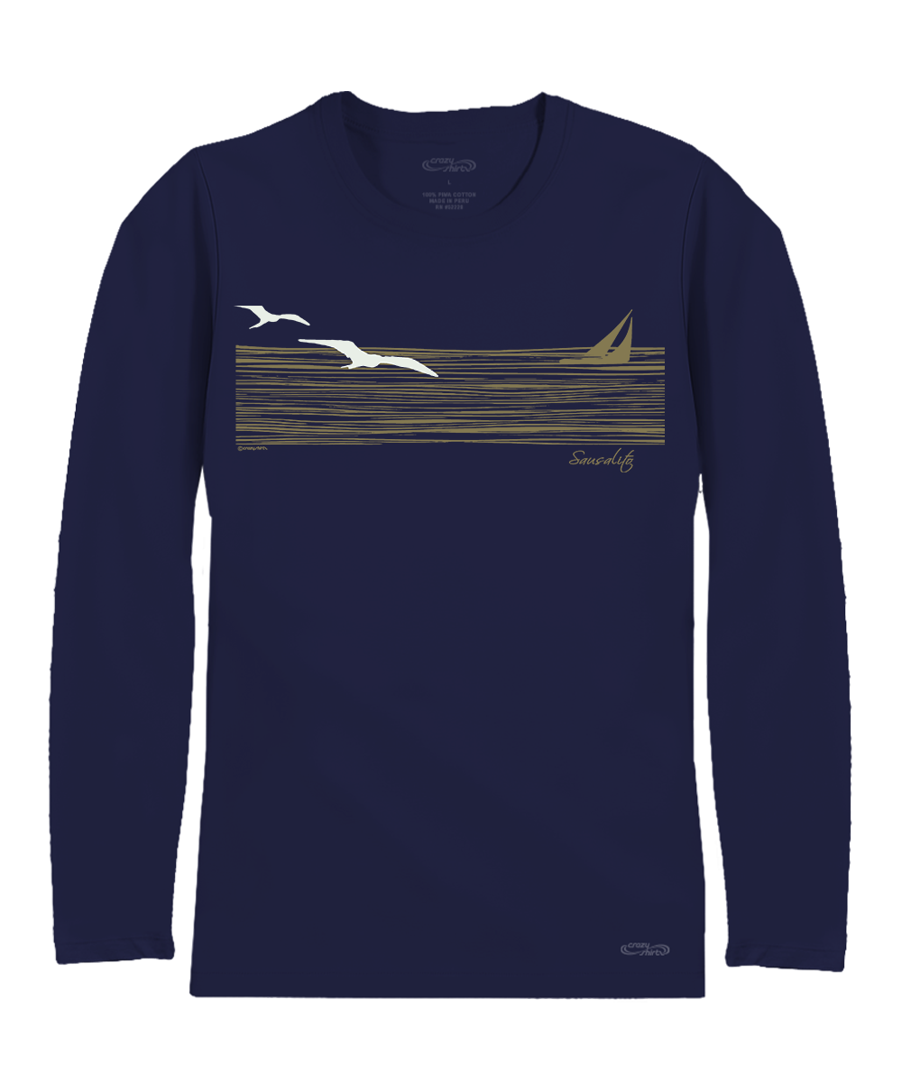 Wind And Sea - Indigo Long Sleeve Pima T-Shirt 1 Wind And Sea - Indigo Long Sleeve Pima T-Shirt
