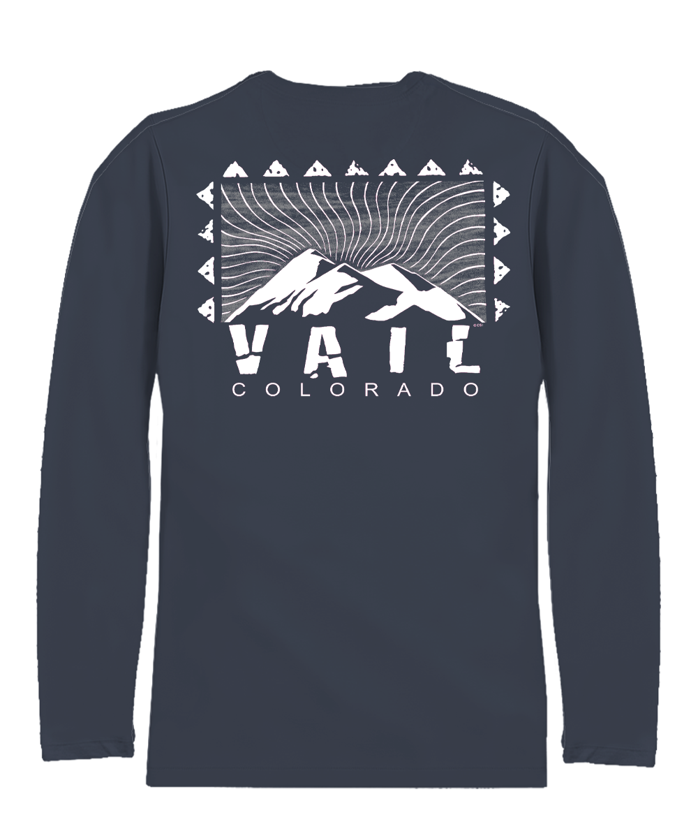 Wood Cut Vail - Smoke Long Sleeve Pima T-Shirt