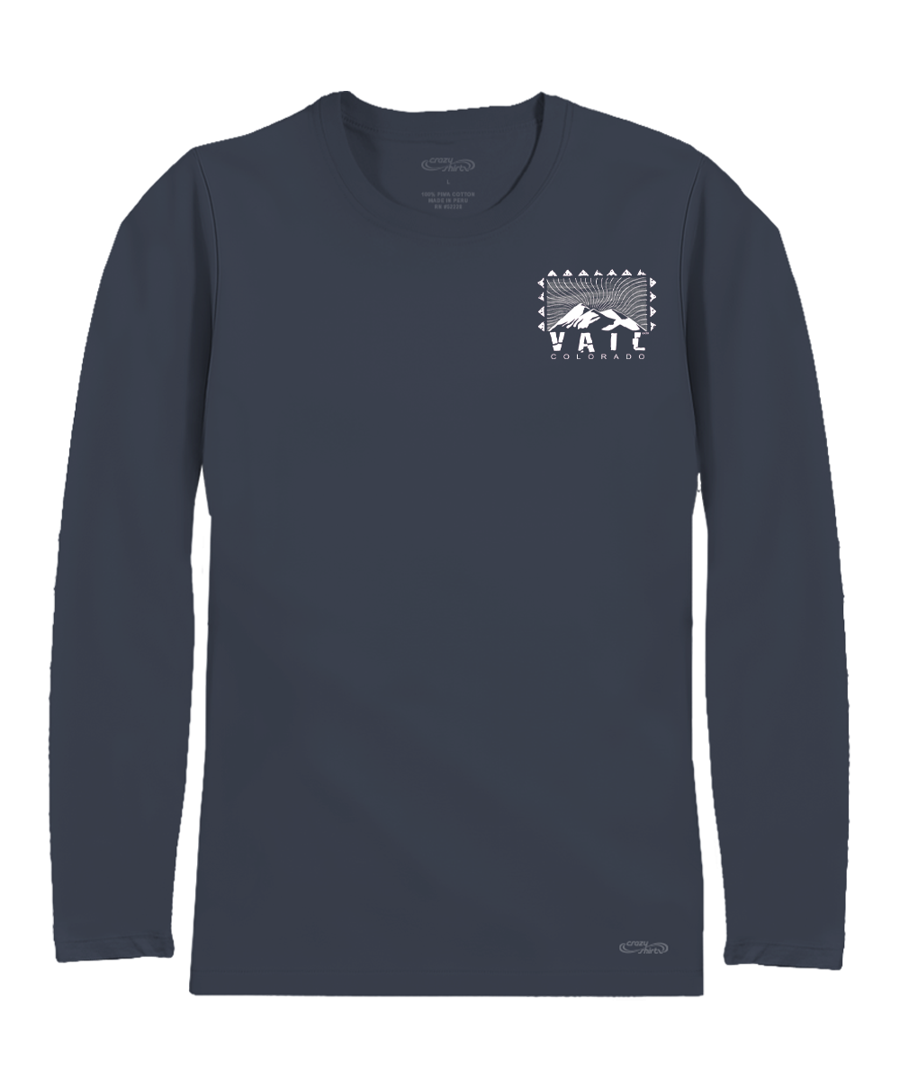 Wood Cut Vail - Smoke Long Sleeve Pima T-Shirt 2 Wood Cut Vail - Smoke Long Sleeve Pima T-Shirt