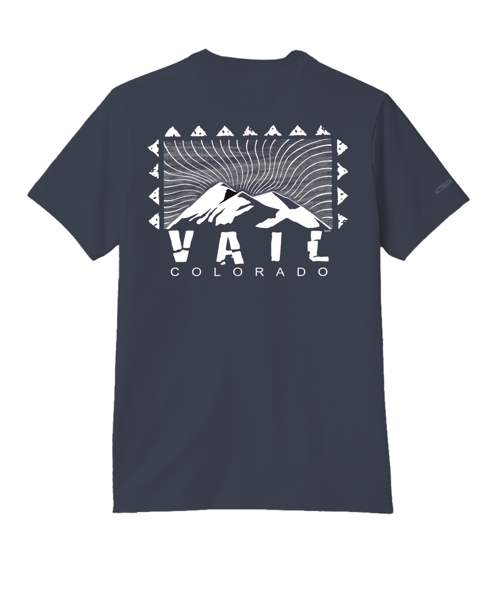 Wood Cut Vail - Smoke Short Sleeve Pima T-Shirt