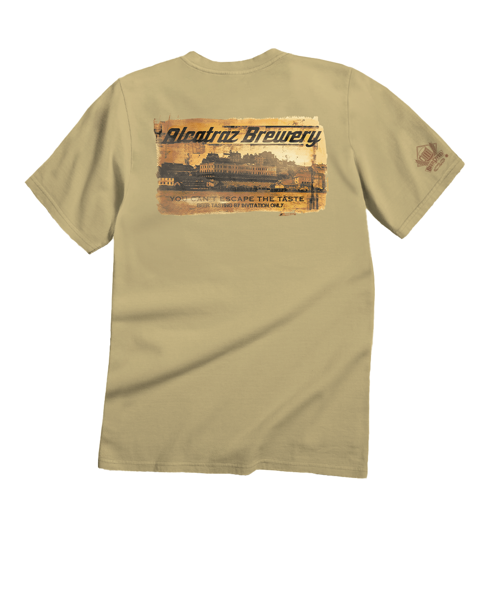 Alcatraz Brewery - Beer Dyed Short Sleeve Crewneck T-Shirt 1 Alcatraz Brewery - Beer Dyed Short Sleeve Crewneck T-Shirt