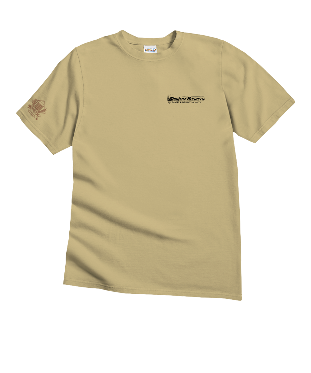 Alcatraz Brewery - Beer Dyed Short Sleeve Crewneck T-Shirt 2 Alcatraz Brewery - Beer Dyed Short Sleeve Crewneck T-Shirt