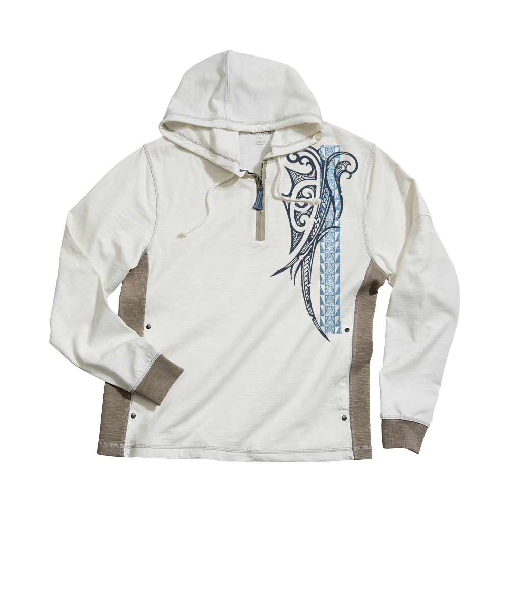 Alii Guard - Natural/Gray Long Sleeve Longboard Hooded Tee 1 Alii Guard - Natural/Gray Long Sleeve Longboard Hooded Tee