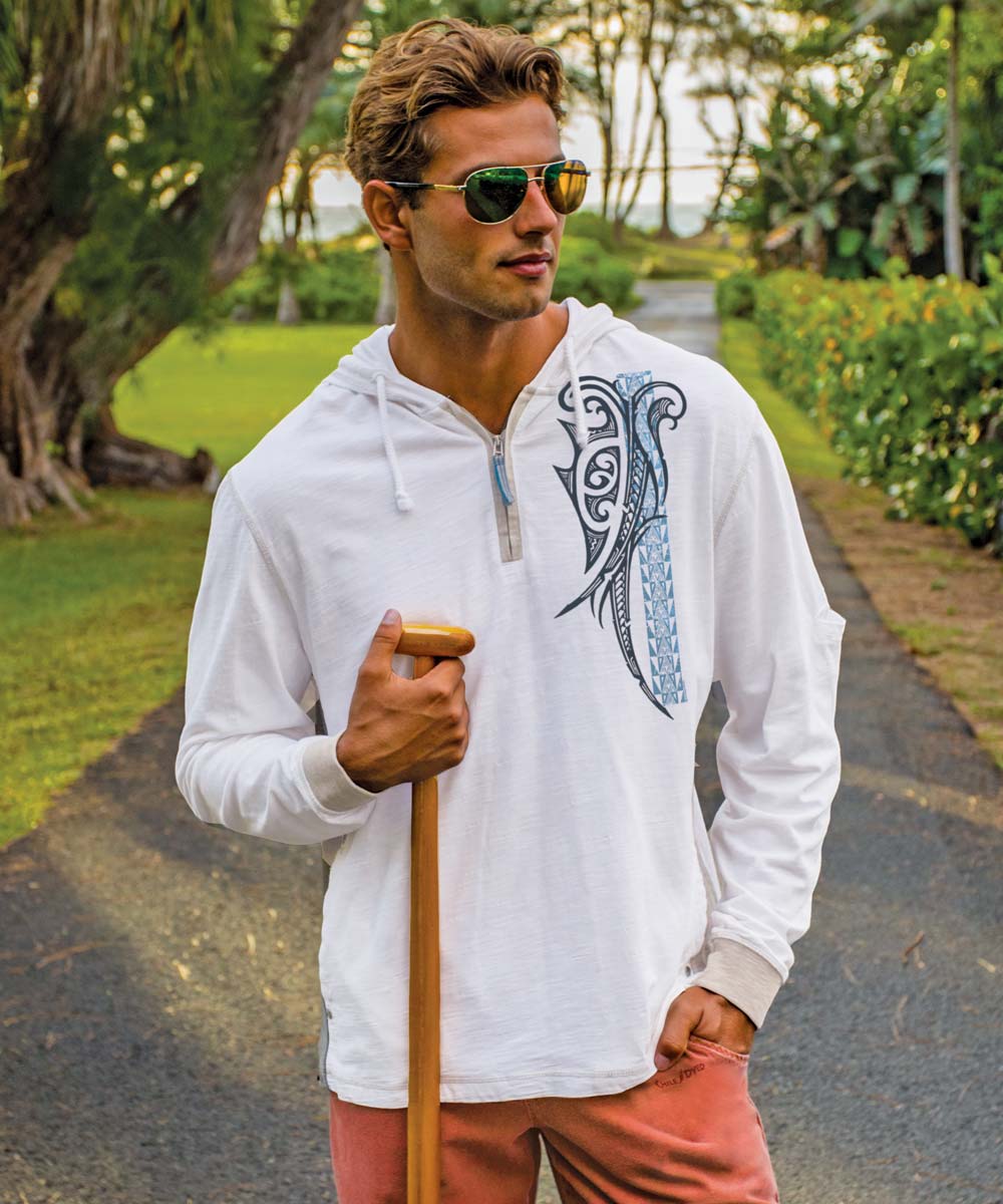Alii Guard - Natural/Gray Long Sleeve Longboard Hooded Tee 2 Alii Guard - Natural/Gray Long Sleeve Longboard Hooded Tee