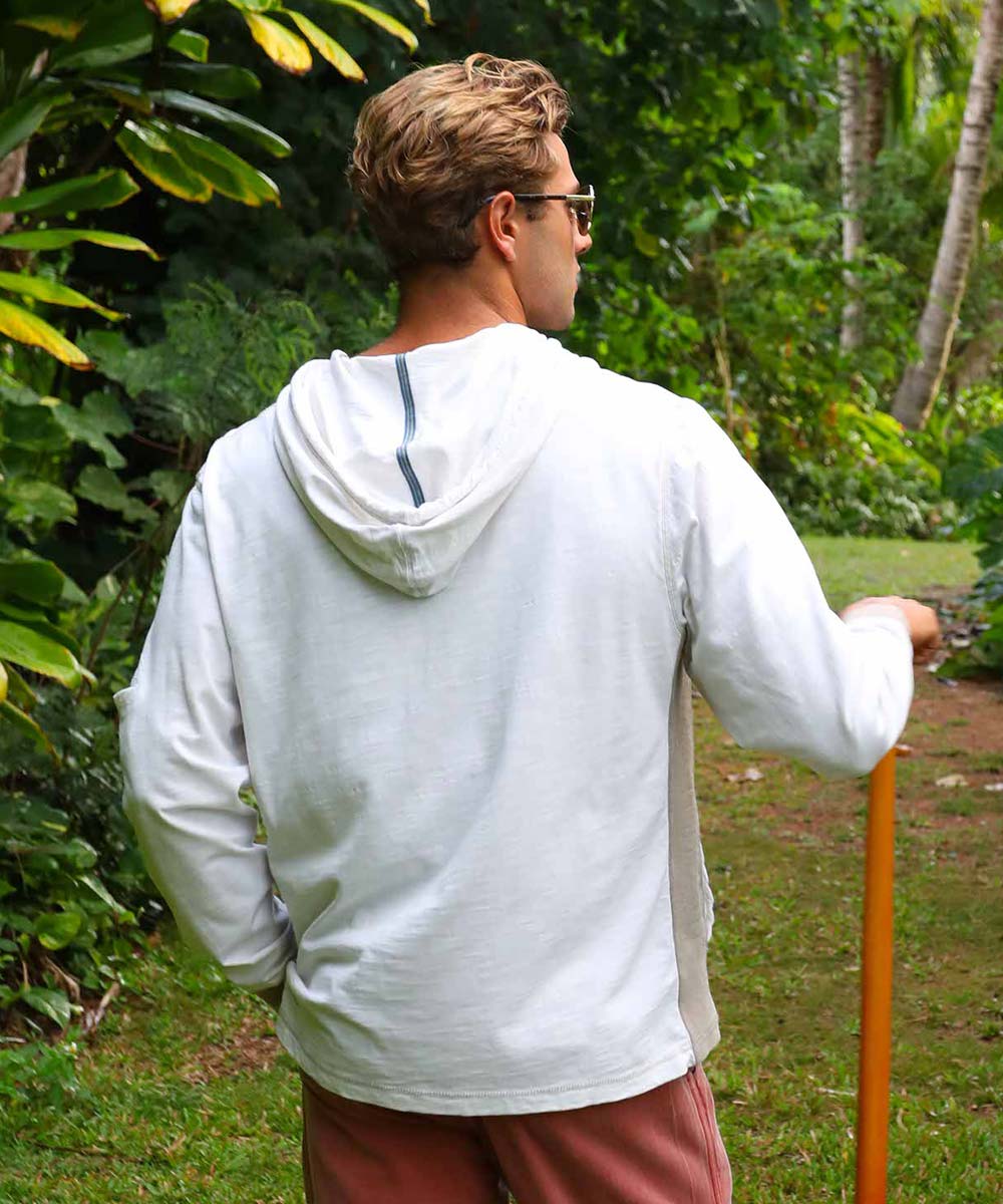 Alii Guard - Natural/Gray Long Sleeve Longboard Hooded Tee 3 Alii Guard - Natural/Gray Long Sleeve Longboard Hooded Tee