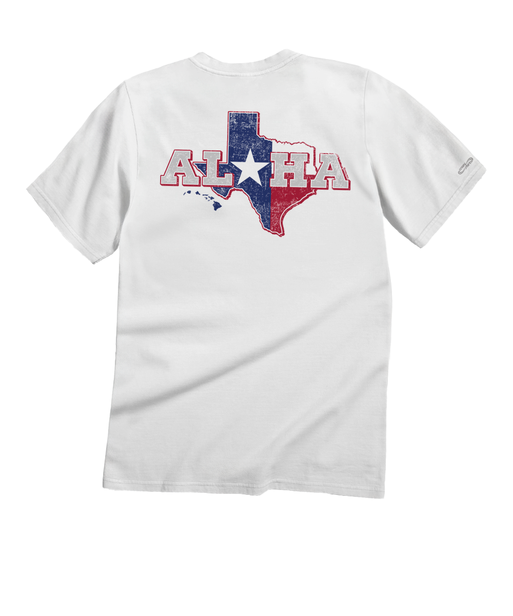 Aloha For Texas - White Short Sleeve Crewneck T-Shirt
