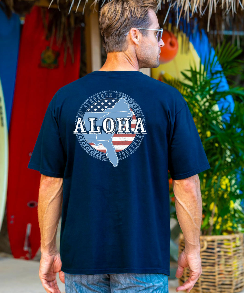 Aloha Stronger Together - Navy Short Sleeve Crewneck T-Shirt 2 Aloha Stronger Together - Navy Short Sleeve Crewneck T-Shirt
