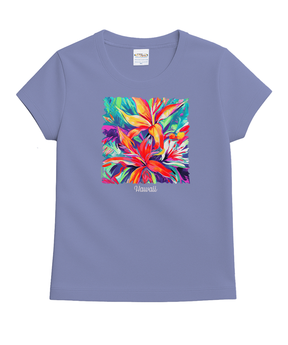 Artsy Floral - Lavender Dyed Short Sleeve Crewneck T-Shirt