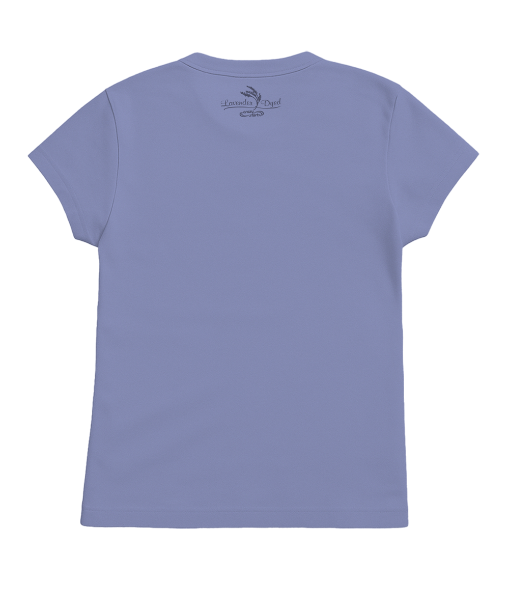 Artsy Floral - Lavender Dyed Short Sleeve Crewneck T-Shirt 4 Artsy Floral - Lavender Dyed Short Sleeve Crewneck T-Shirt